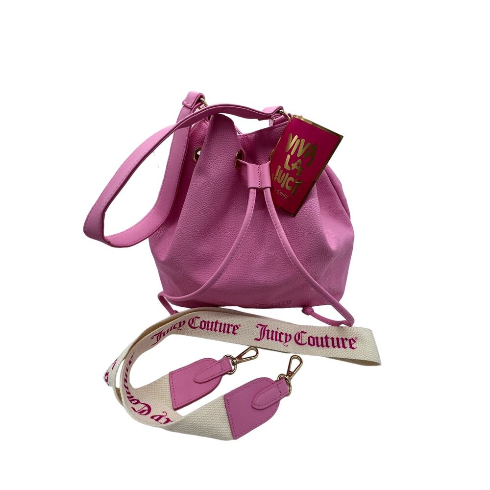 NWT Juicy Couture Viva La Juicy Pink Bucket Bag with Shoulder Strap & Crossbody